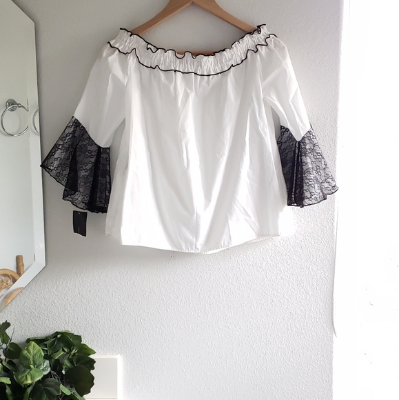 Zara Tops - Zara Basic White Off Shoulder Top Size Small
